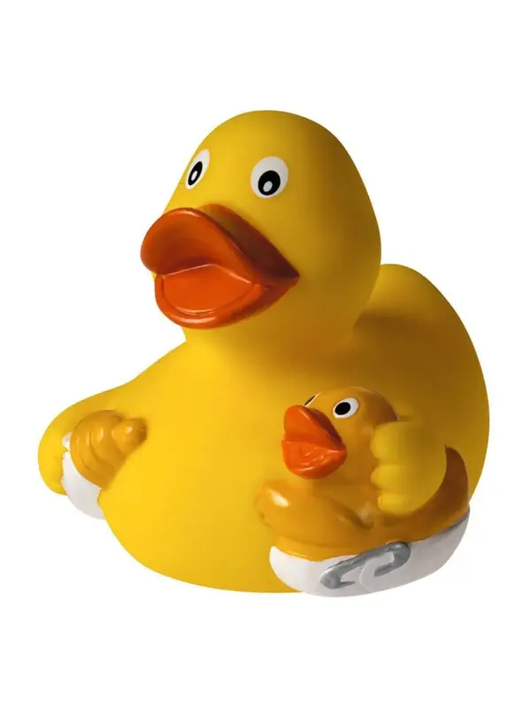 squeaky duck, baby bottle