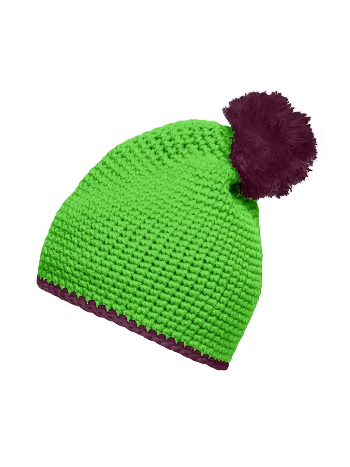 pompon hat with contrast stripe pompon hat with contrast stripe