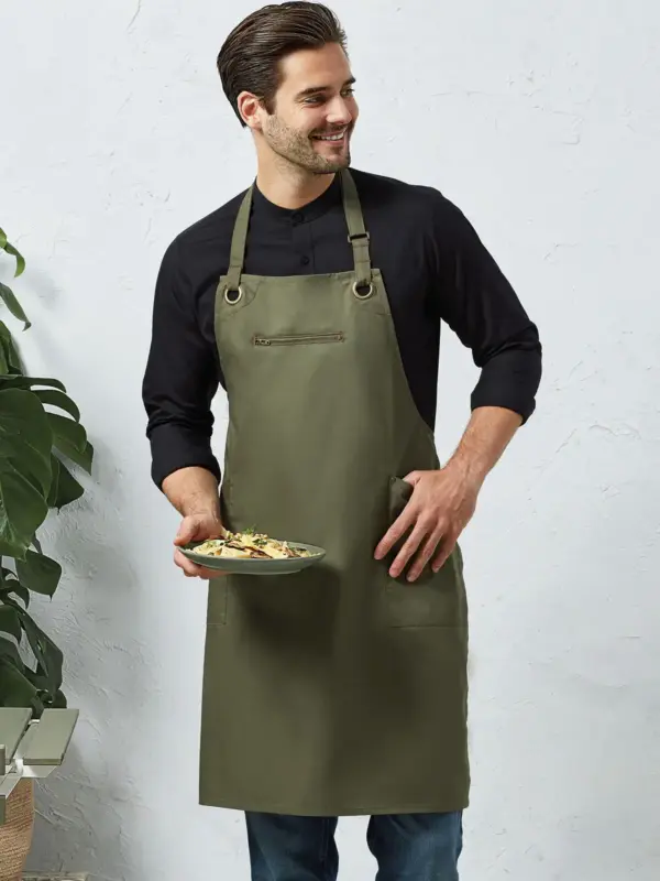 âbarleyâ contrast stitch sustainable bib apron