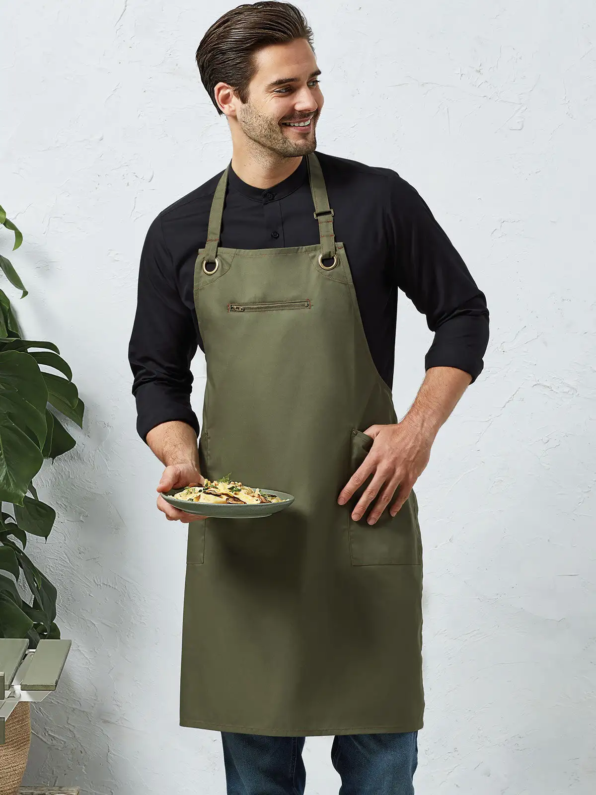 âbarleyâ contrast stitch sustainable bib apron âbarleyâ contrast stitch sustainable bib apron