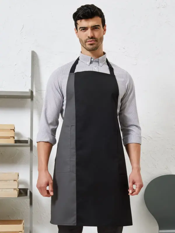 contrast bib apron