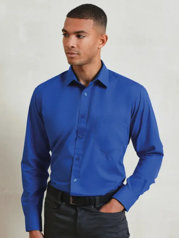 men’s long sleeve poplin shirt
