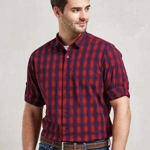 men’s lsl ‘mulligan’ check cotton bar shirt