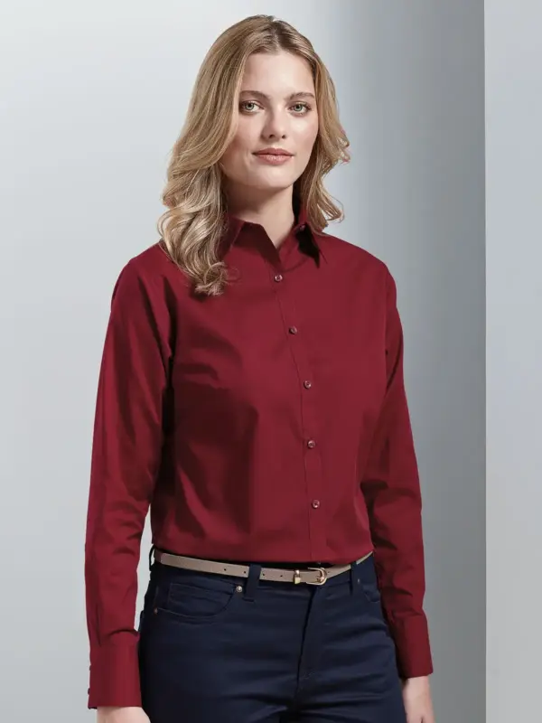 poplin long sleeve blouse