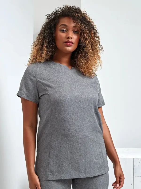 viola linen look cut neck beauty tunic