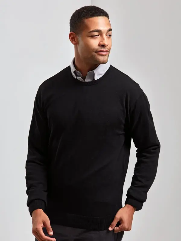 men’s crew neck cotton rich knitted sweater