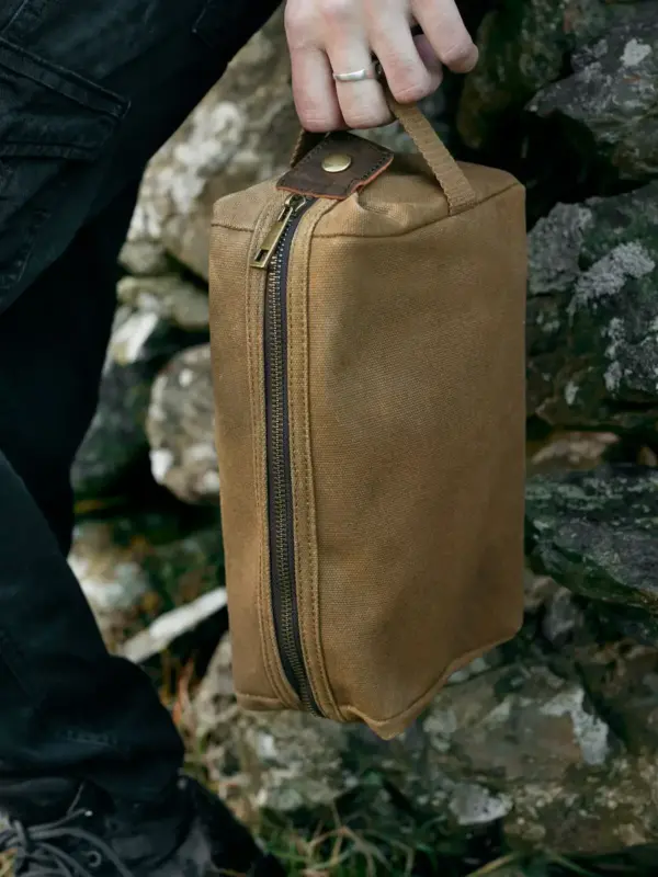 heritage waxed canvas wash bag