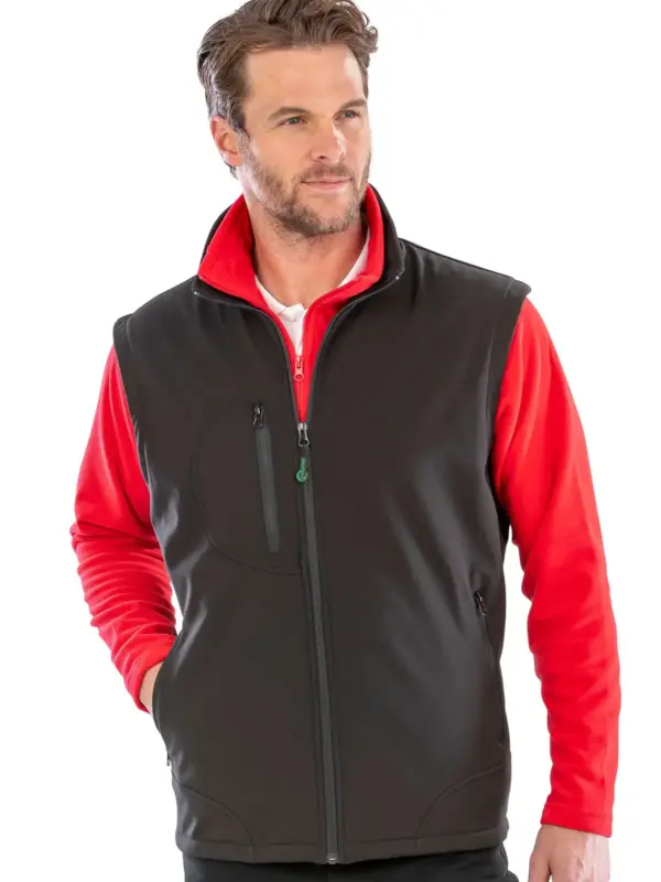 recycled 3 layer softshell bodywarmer