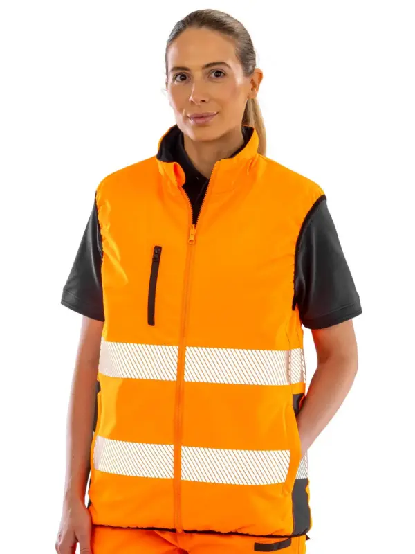 reversible soft padded safety gilet