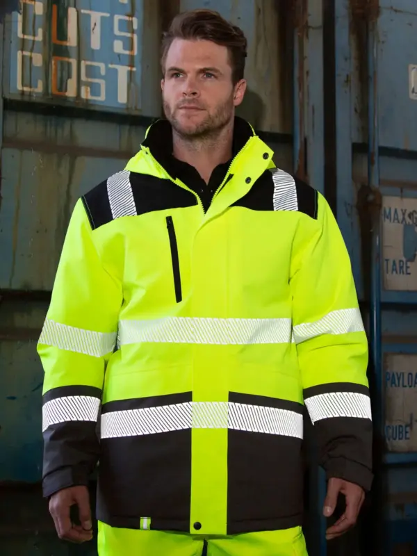 printable waterproof softshell safety coat