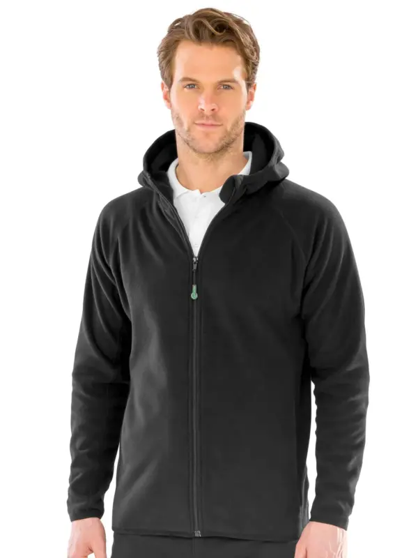 hooded recycled microfleece jacket
