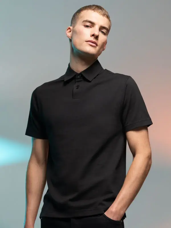 men’s short sleeved stretch polo