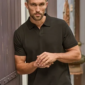 luxury stretch v neck polo