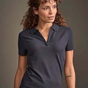 women luxury stretch v polo