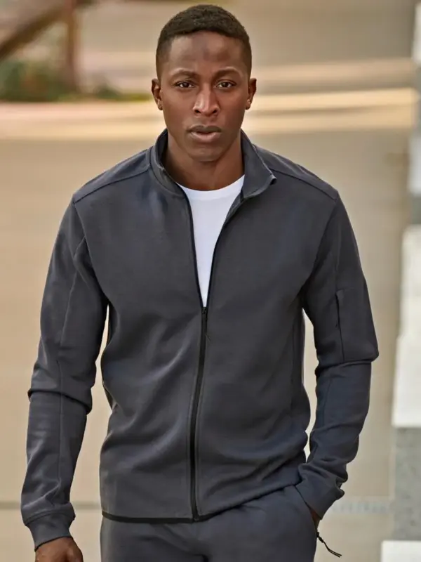 athletic full zip cardigan