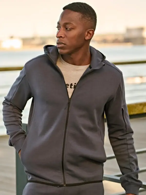 athletic hooded full zip sweat
