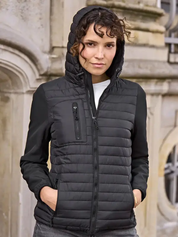 ladies hooded crossover jacket