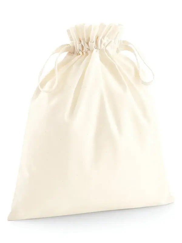 organic cotton draw cord bag