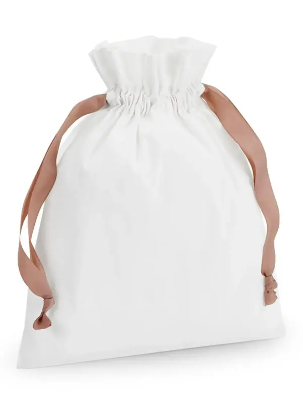 cotton gift bag with ribbon drawstring