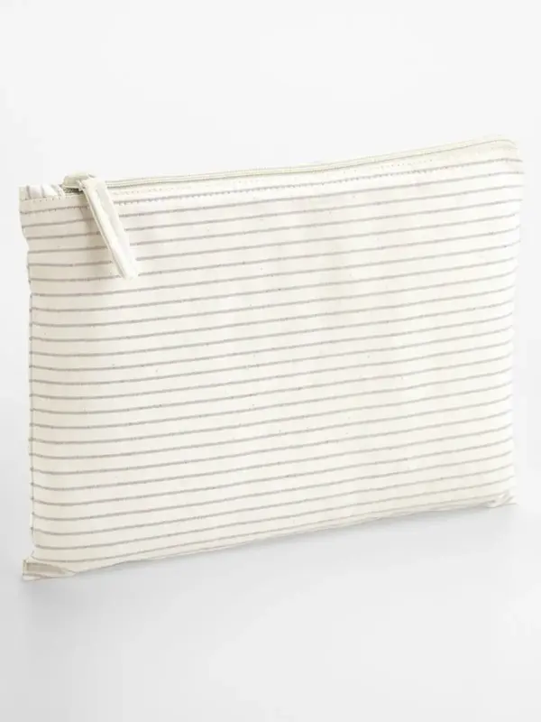 striped organic cotton accessory pouch