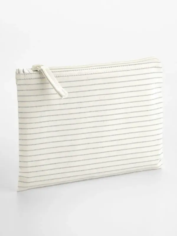 striped organic cotton accessory pouch