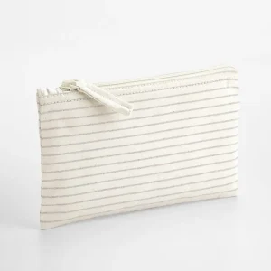 striped organic cotton accessory pouch