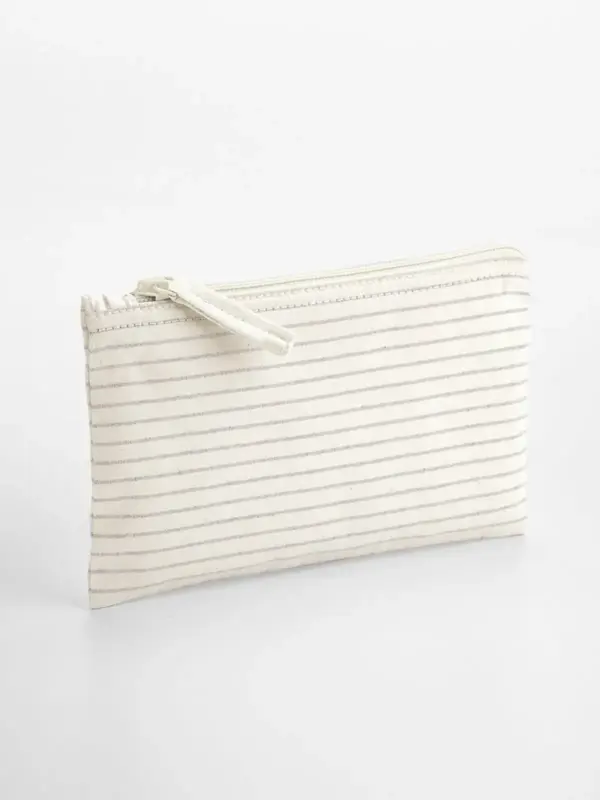 striped organic cotton accessory pouch