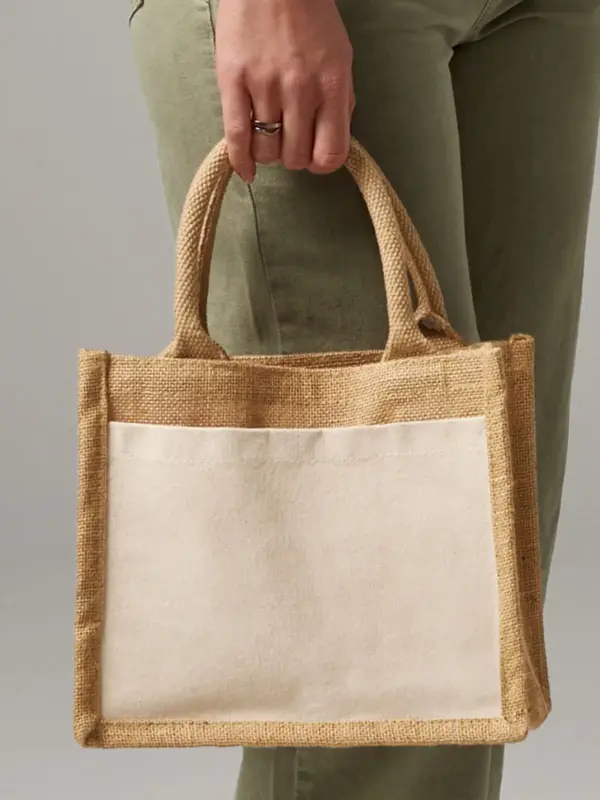 cotton pocket jute gift bag