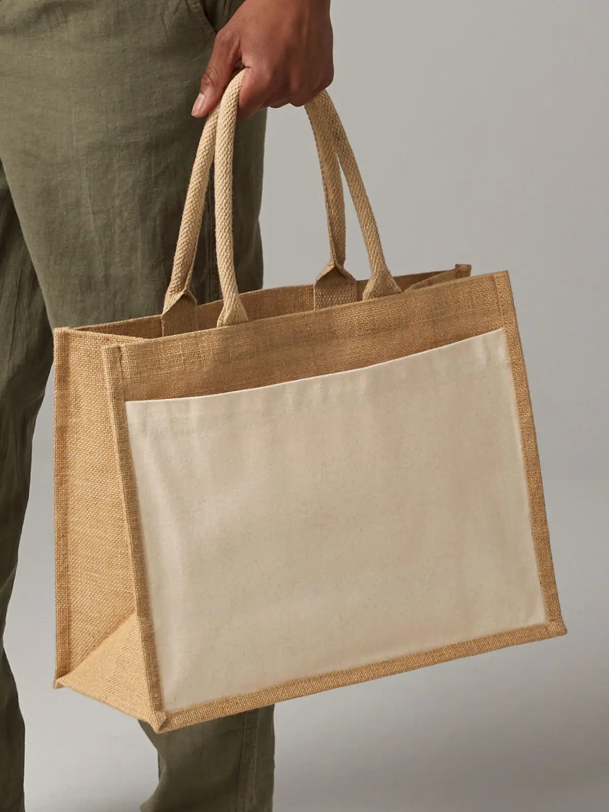 cotton pocket jute shopper cotton pocket jute shopper