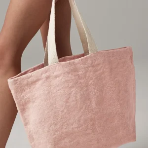 soft washed jute beach bag