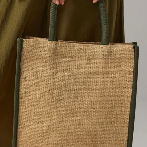 natural starched jute midi tote
