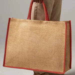 natural starched jute market shopper