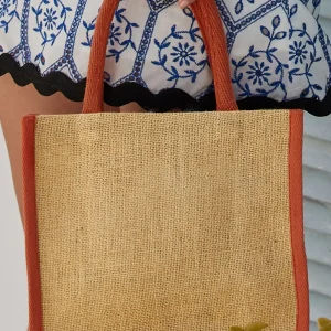 natural starched jute mini gift bag