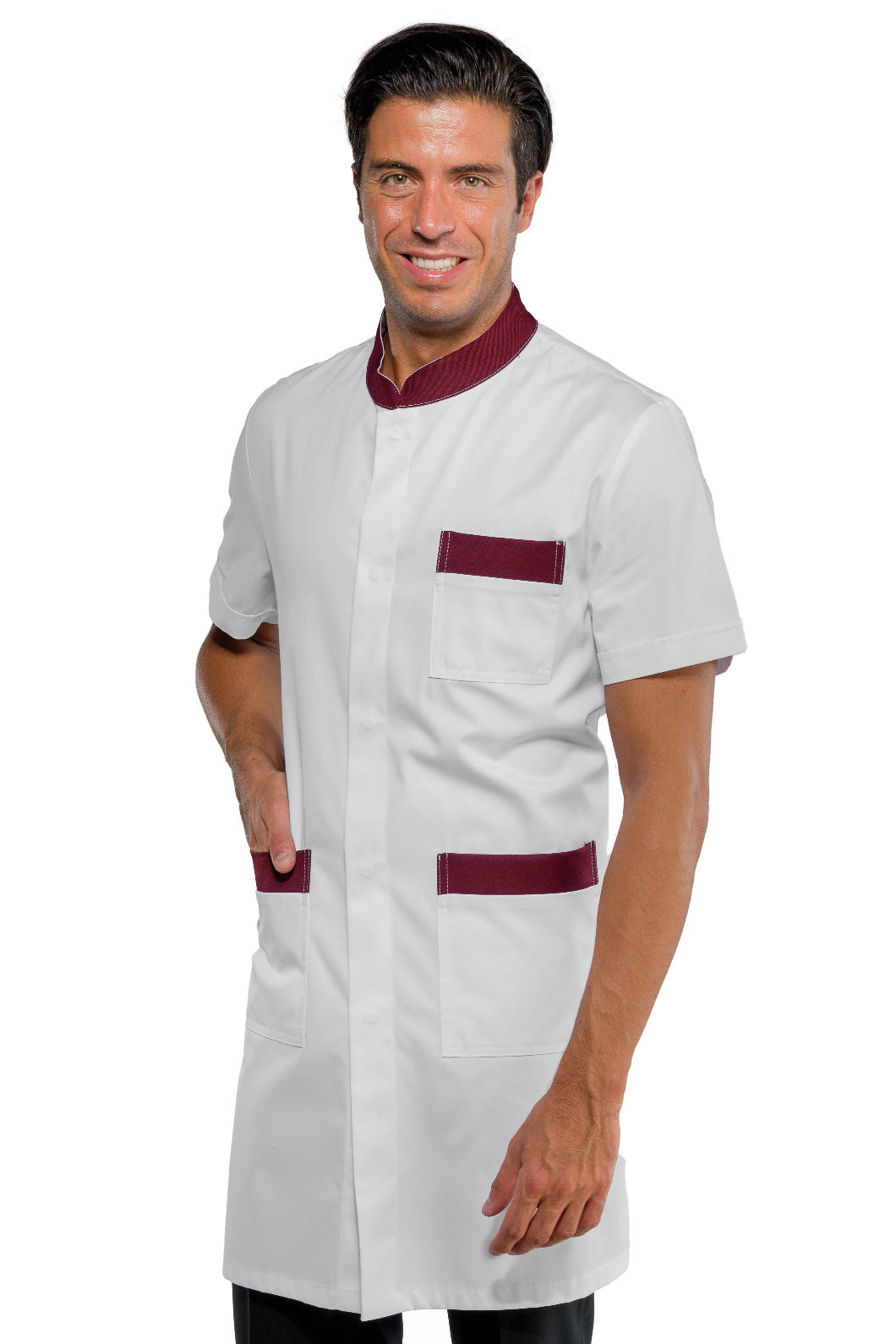 camice dover m/m bianco+bordeaux camice dover m/m bianco+bordeaux