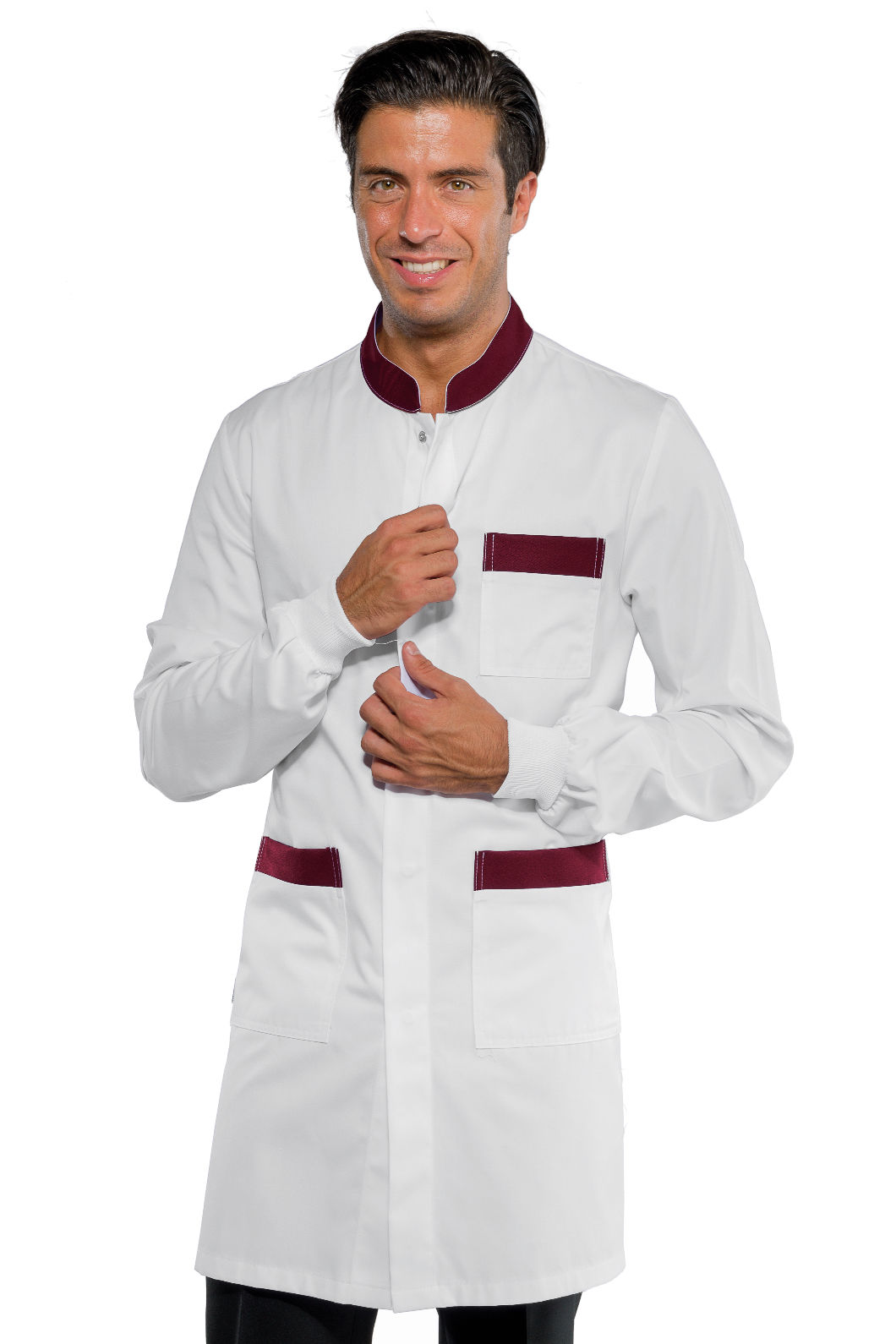 camice dover polsi in maglia bianco+bordeaux camice dover polsi in maglia bianco+bordeaux