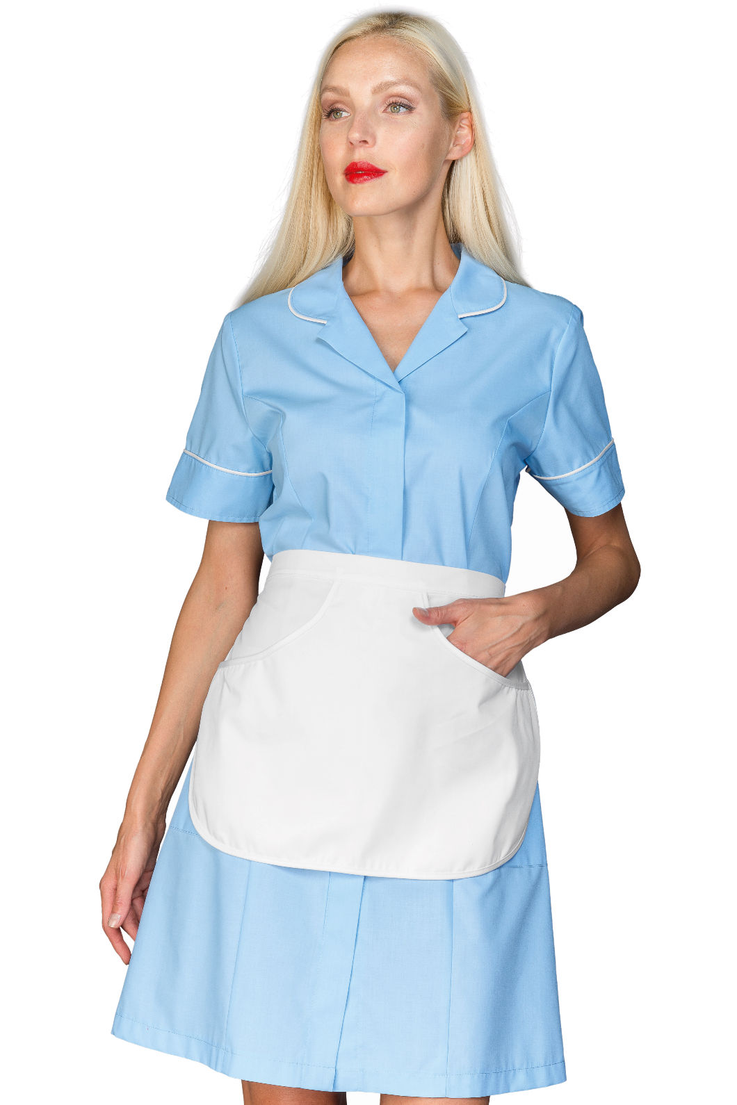 camice firenze azzurro+bianco con grembiulino camice firenze azzurro+bianco con grembiulino