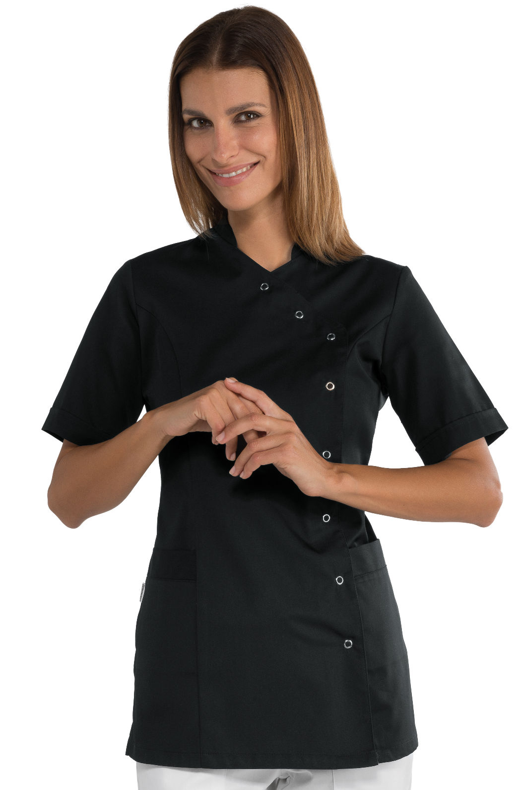 casacca nizza bottoni a pressione m/m nero casacca nizza bottoni a pressione m/m nero