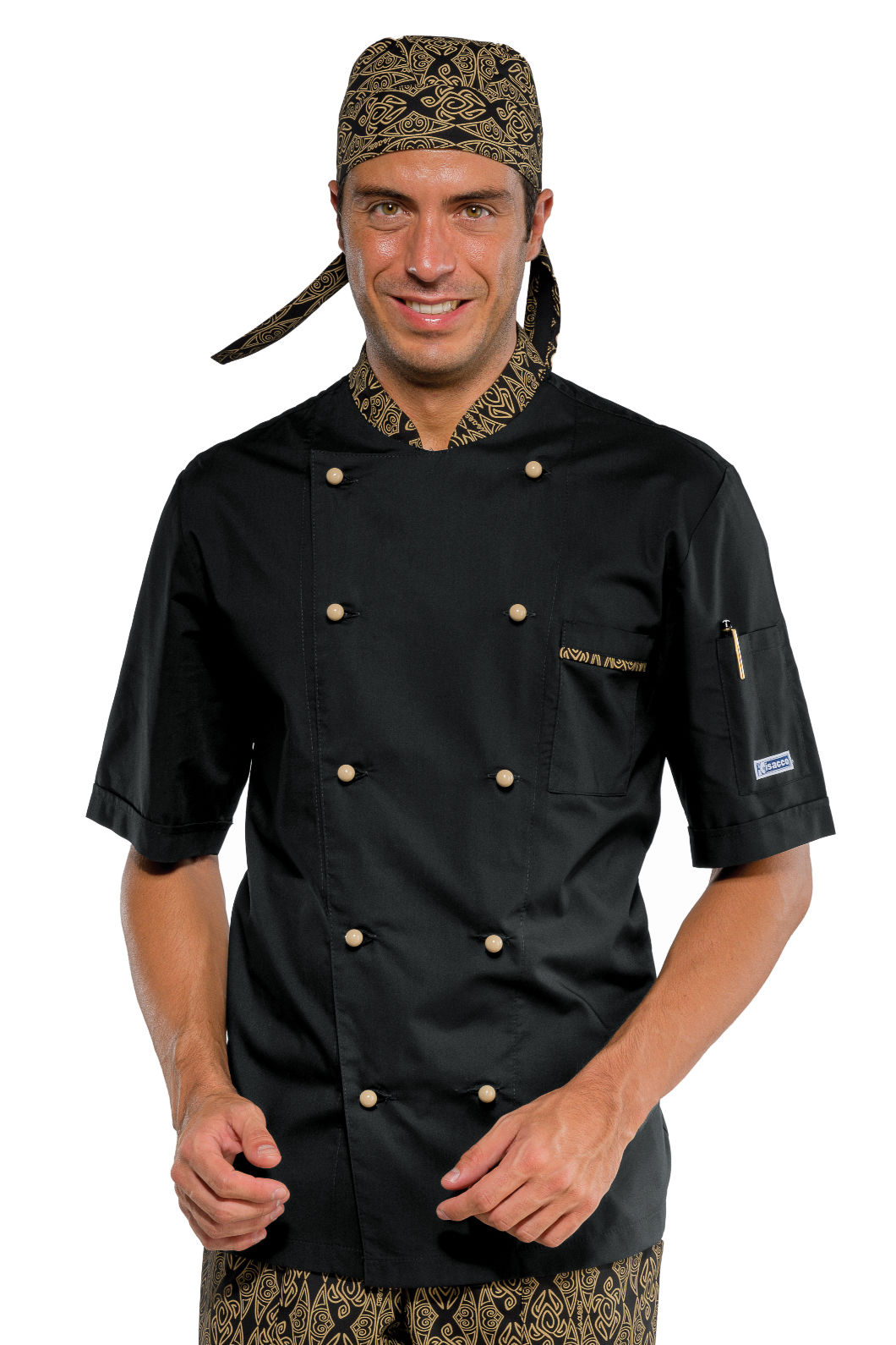 giacca cuoco extra light mezza manica nero+maori 92 giacca cuoco extra light mezza manica nero+maori 92