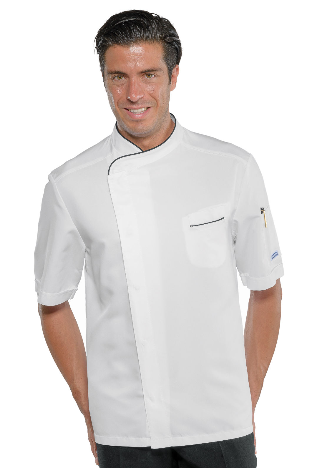 giacca cuoco bilbao mezza manica bianco+nero giacca cuoco bilbao mezza manica bianco+nero