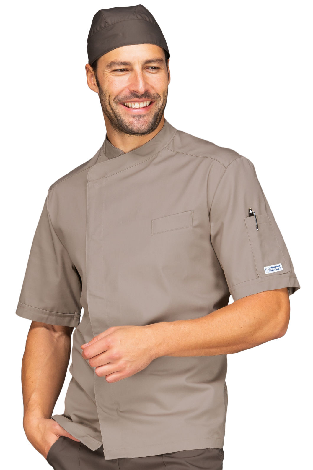 giacca cuoco bilbao mezza manica tortora giacca cuoco bilbao mezza manica tortora