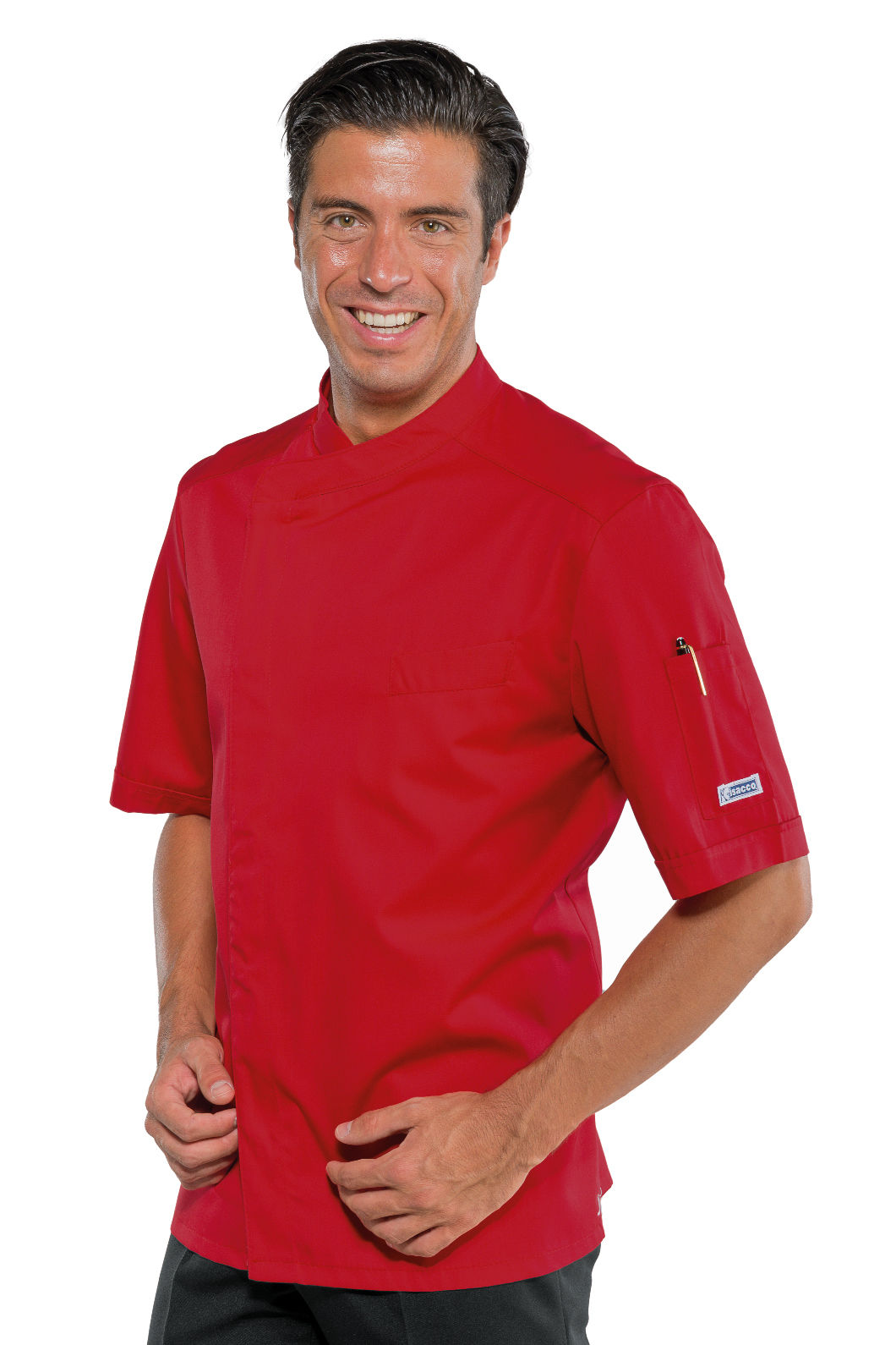 giacca cuoco bilbao mezza manica rosso giacca cuoco bilbao mezza manica rosso