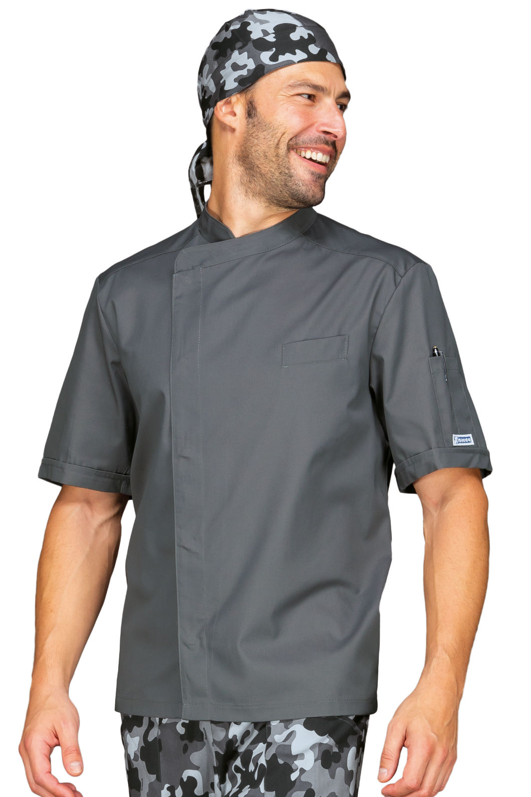 giacca cuoco bilbao mezza manica grigio giacca cuoco bilbao mezza manica grigio