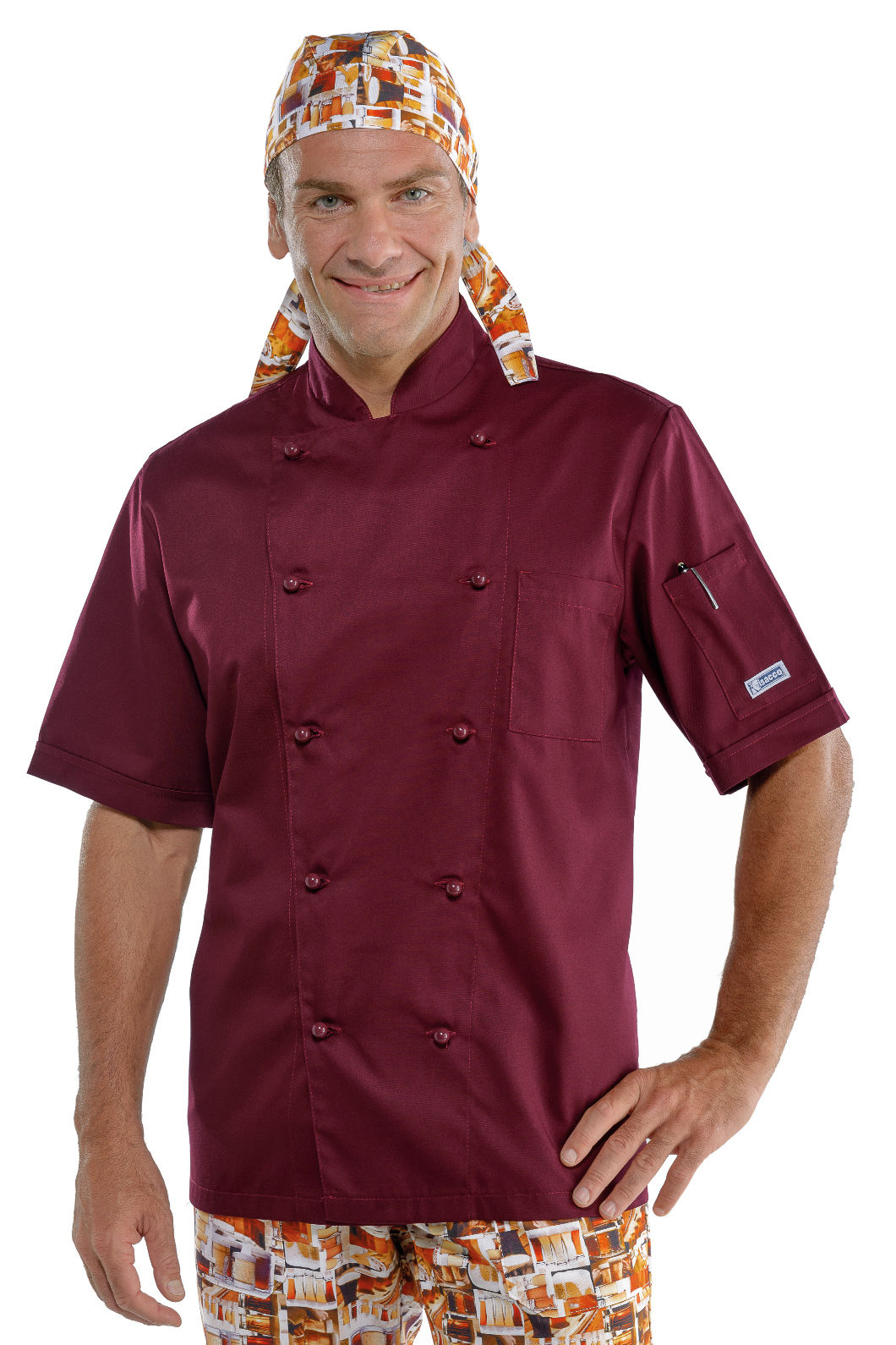 giacca cuoco bordeaux mezza manica giacca cuoco bordeaux mezza manica