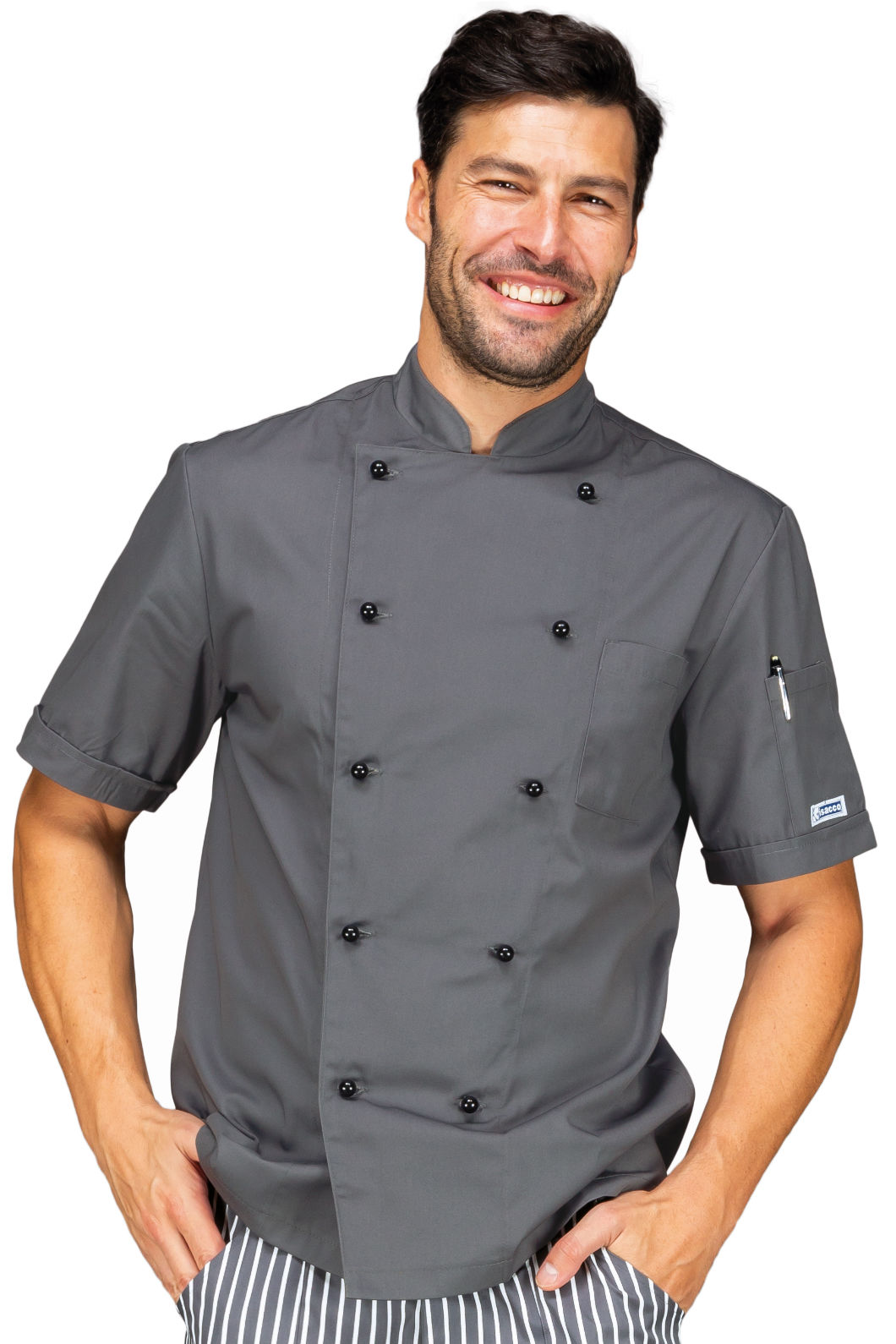 giacca cuoco grigio mezza manica giacca cuoco grigio mezza manica