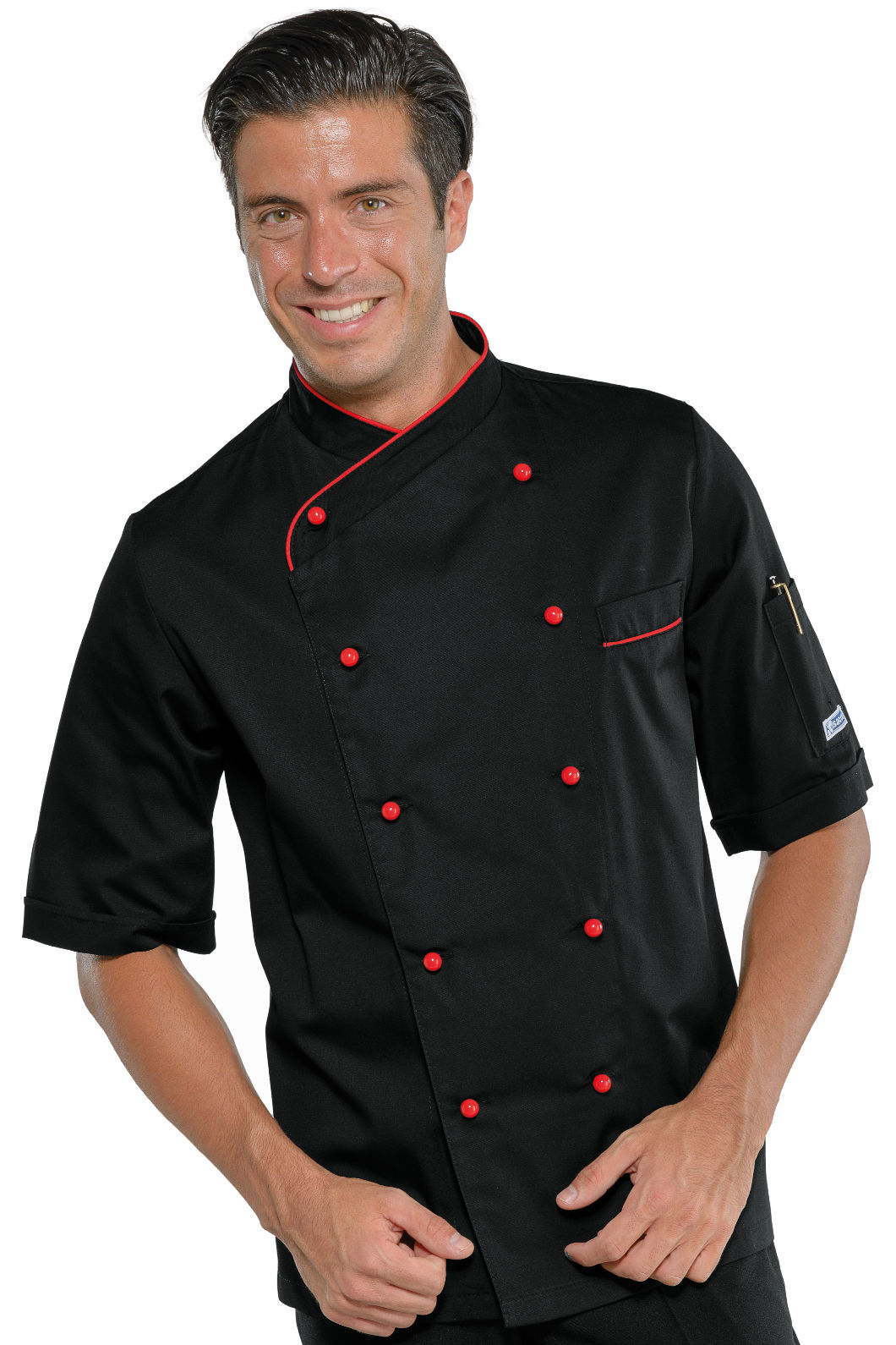 giacca panama slim mezza manica nero + rosso giacca panama slim mezza manica nero + rosso