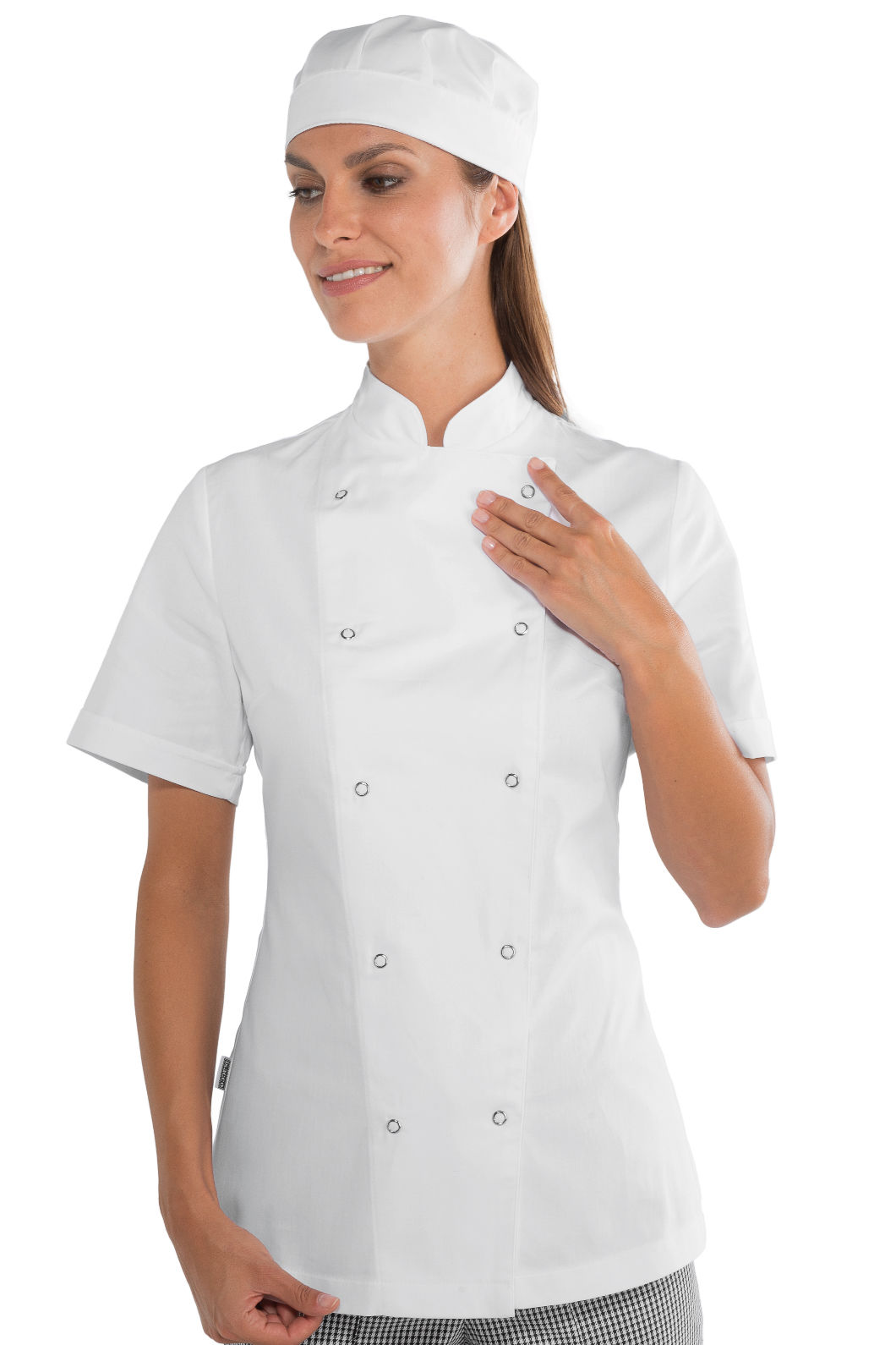giacca lady bottoni a pressione mezza manica bianco giacca lady bottoni a pressione mezza manica bianco