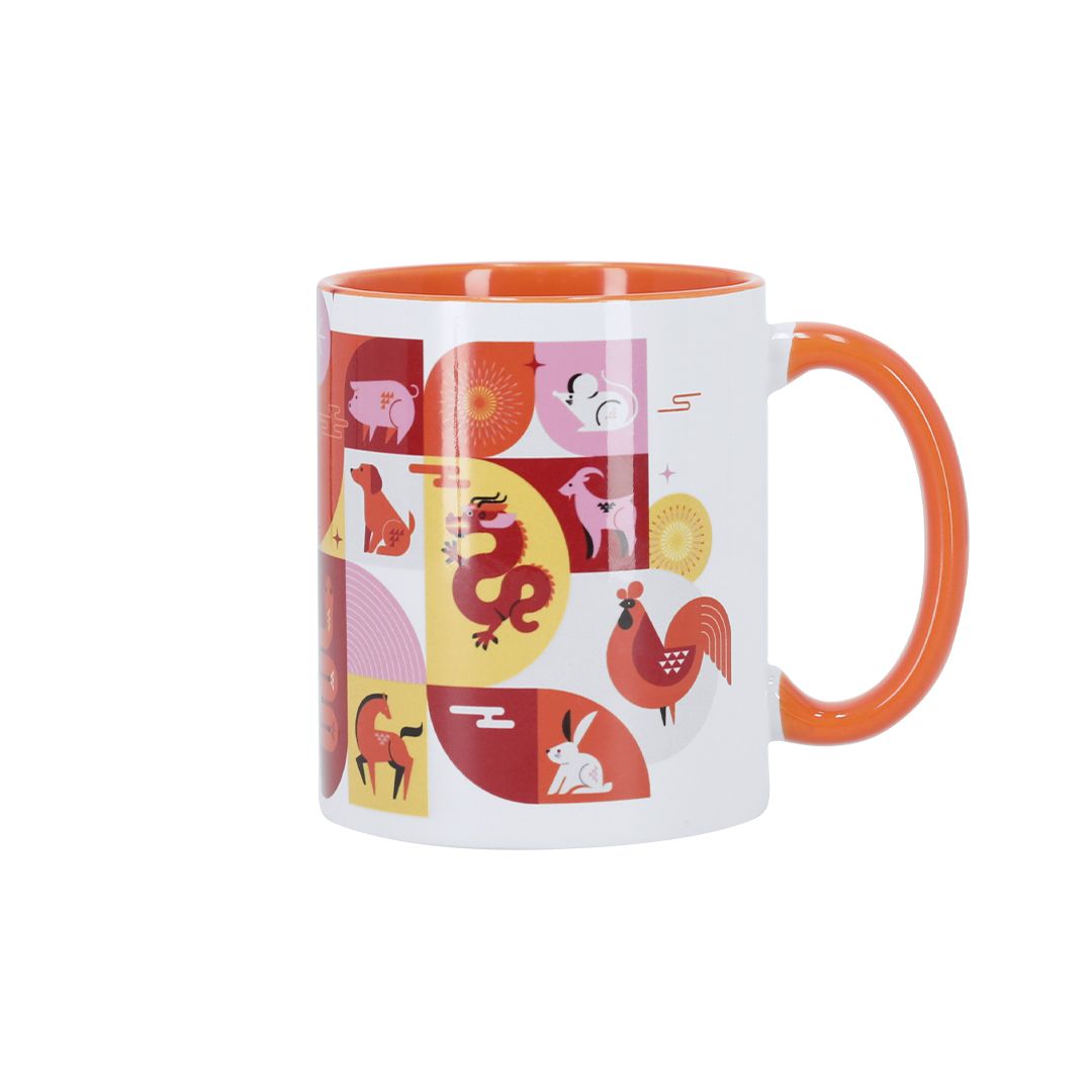 tazza ceramica 350 ml. esterno bianco. interno e manico colorati tazza ceramica 350 ml. esterno bianco. interno e manico colorati