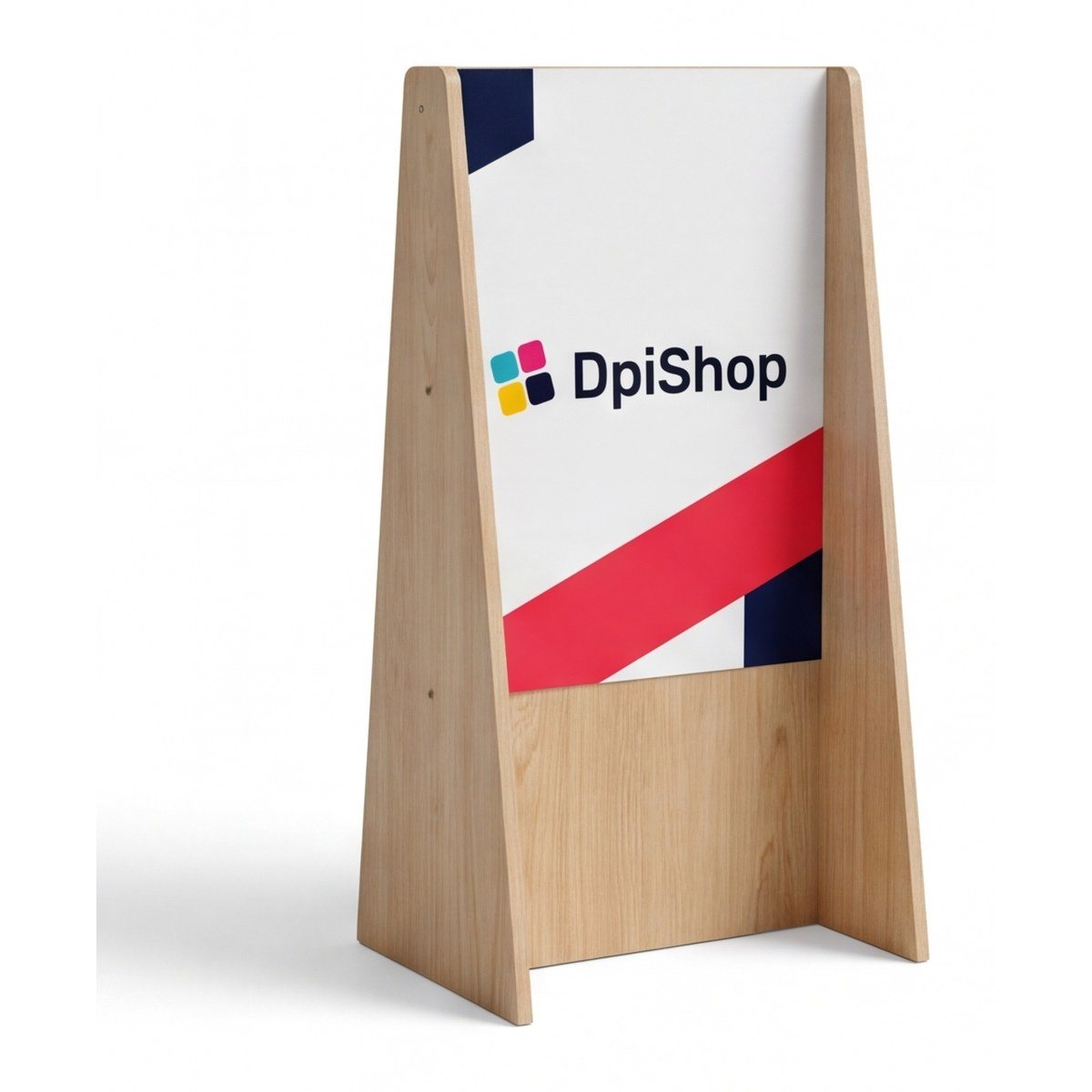 L-Display in legno con bande magnetiche, sistema incl. stampa