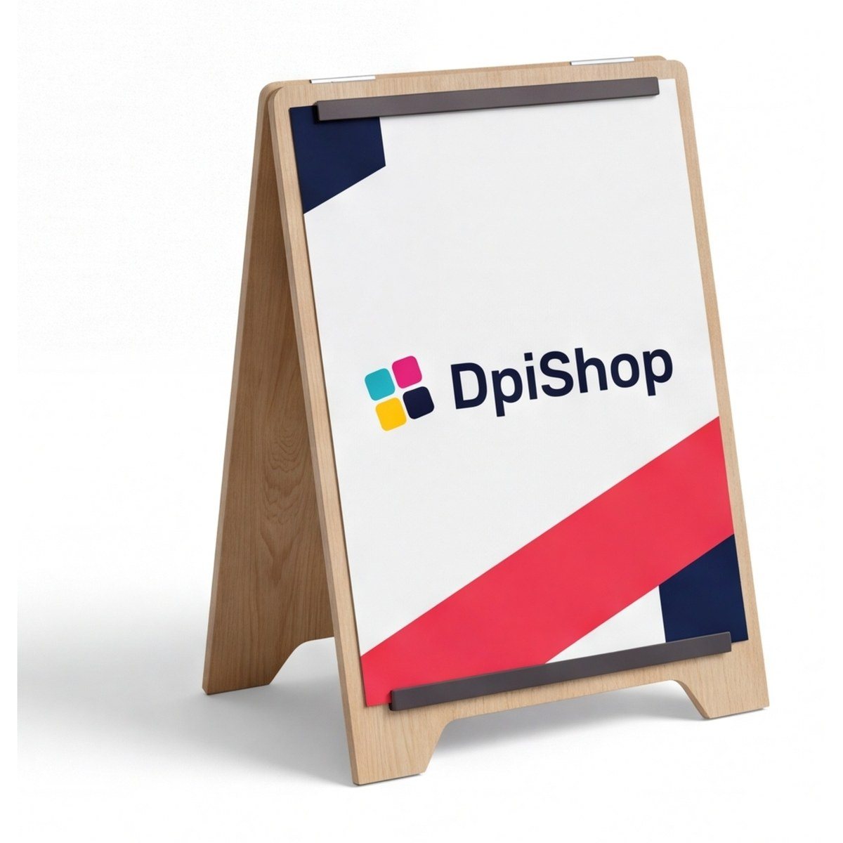 L-Display in legno con bande magnetiche, stampa